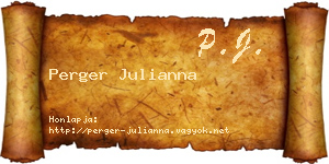 Perger Julianna névjegykártya